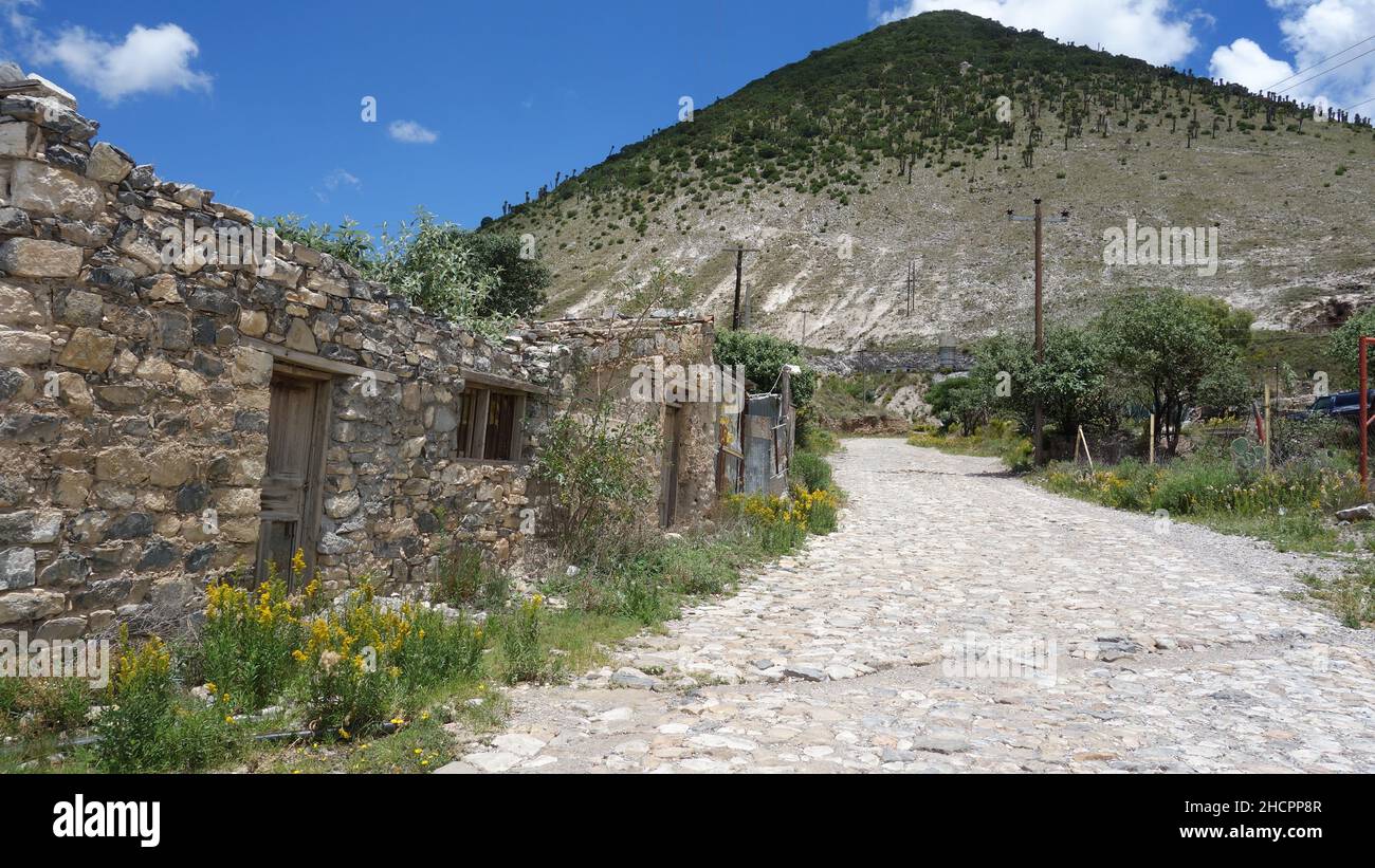 Aranzazu del Cobre città mineraria abbandonata. Foto Stock