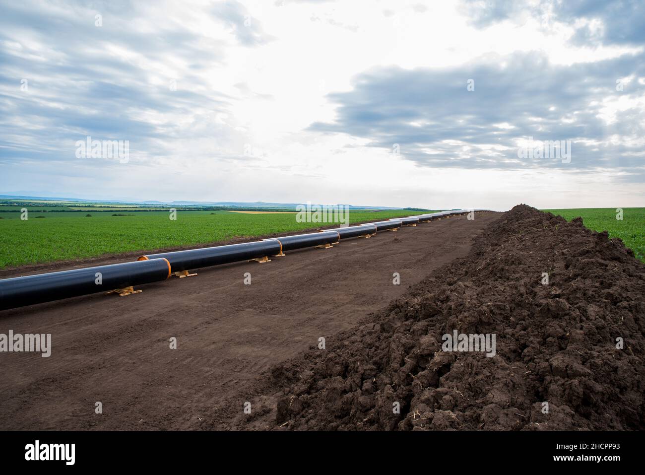la costruzione di un interconnettore per gas naturale Foto Stock