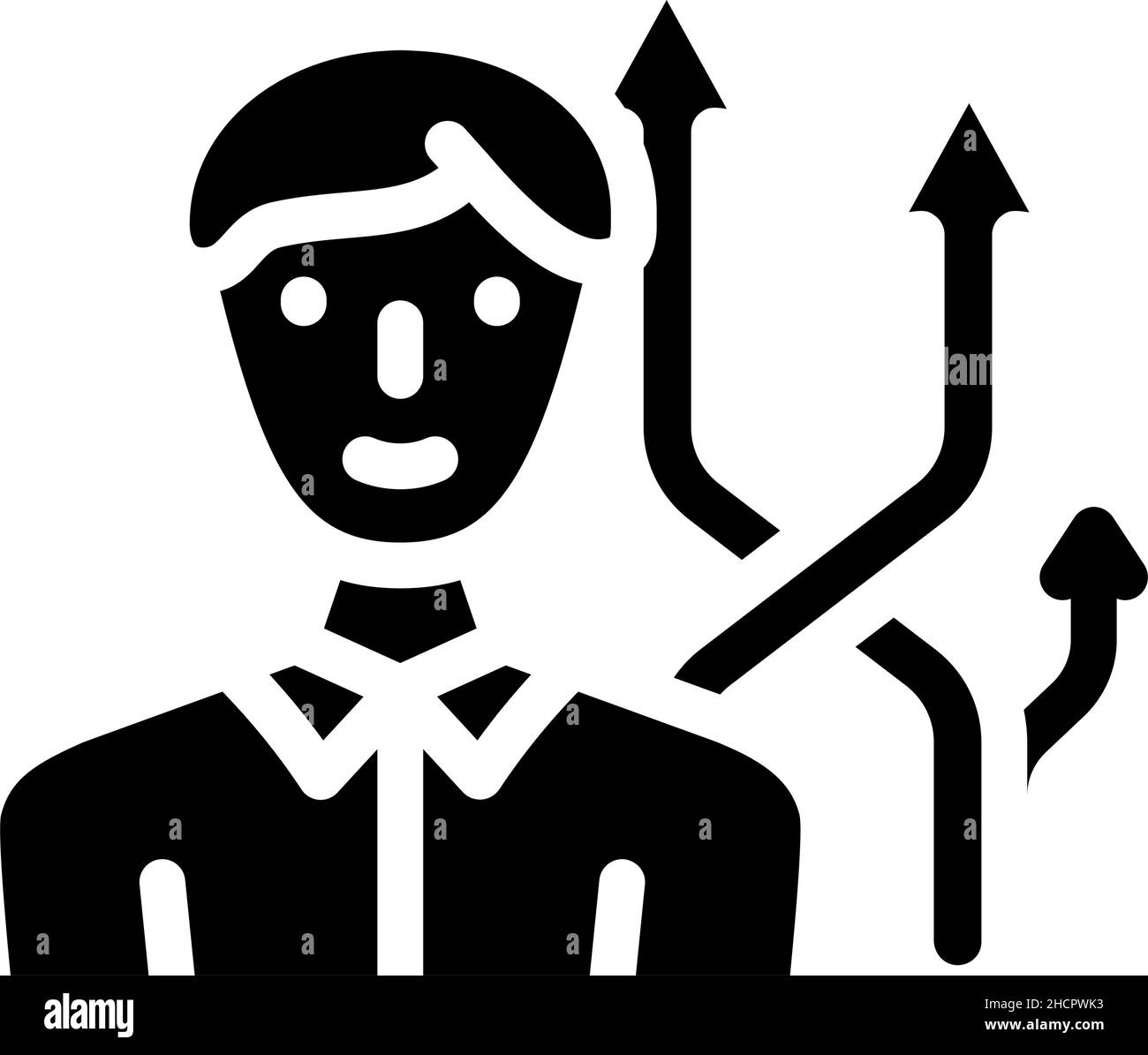 differenti direzioni di illustrazione vettoriale dell'icona glyph di vendita Illustrazione Vettoriale