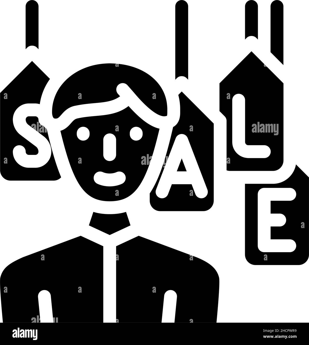 illustrazione vettoriale icona glifo sconto stagione negozio di vendita Illustrazione Vettoriale