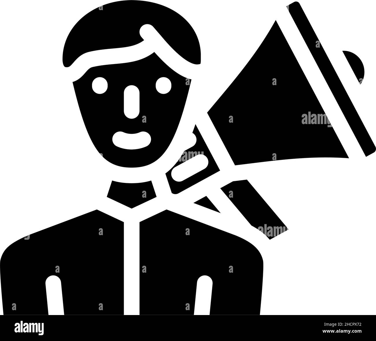 megaphone pubblicità occupazione glifo icona vettore illustrazione Illustrazione Vettoriale