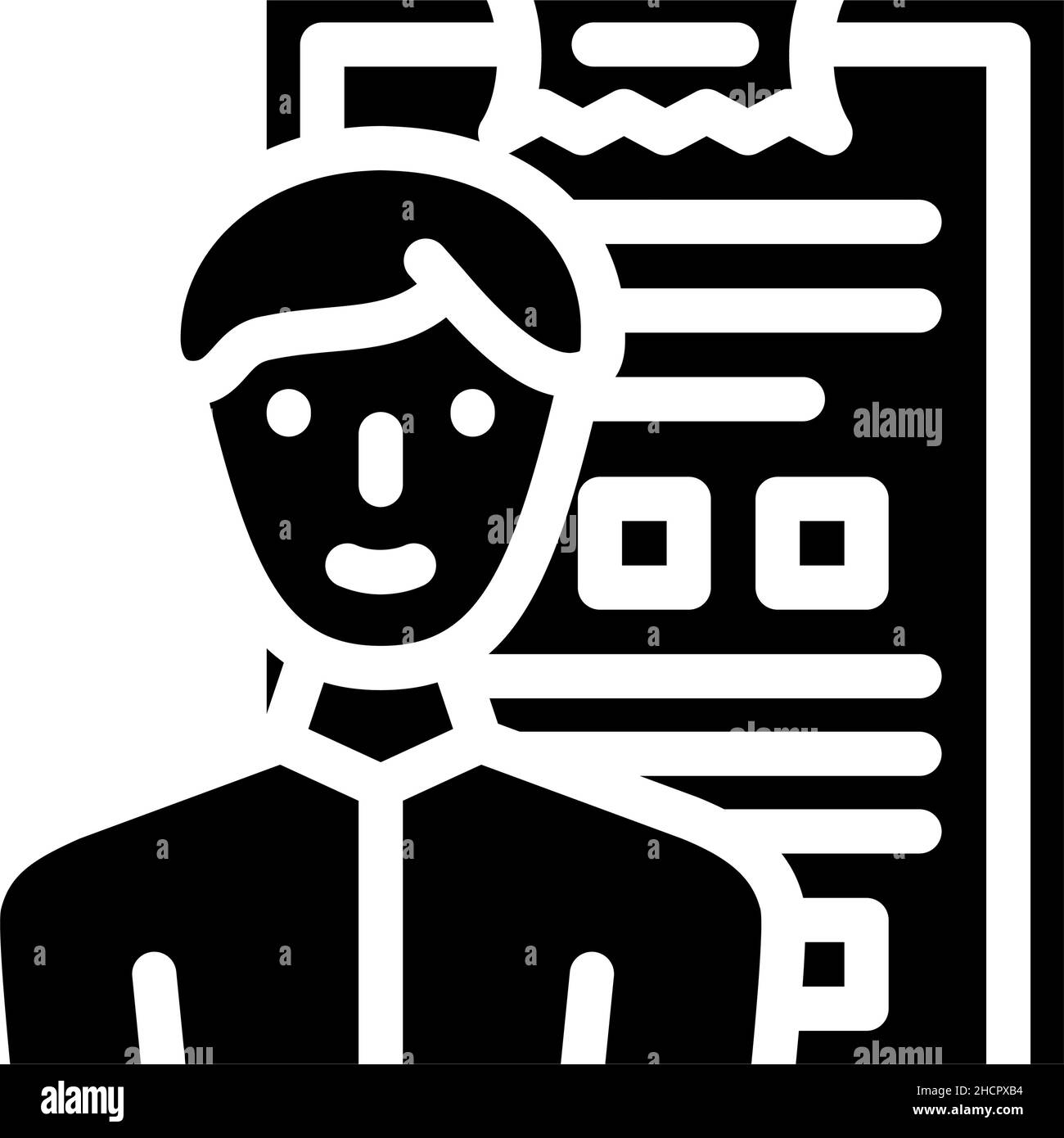 immagine vettoriale dell'icona glyph del venditore del sondaggio Illustrazione Vettoriale