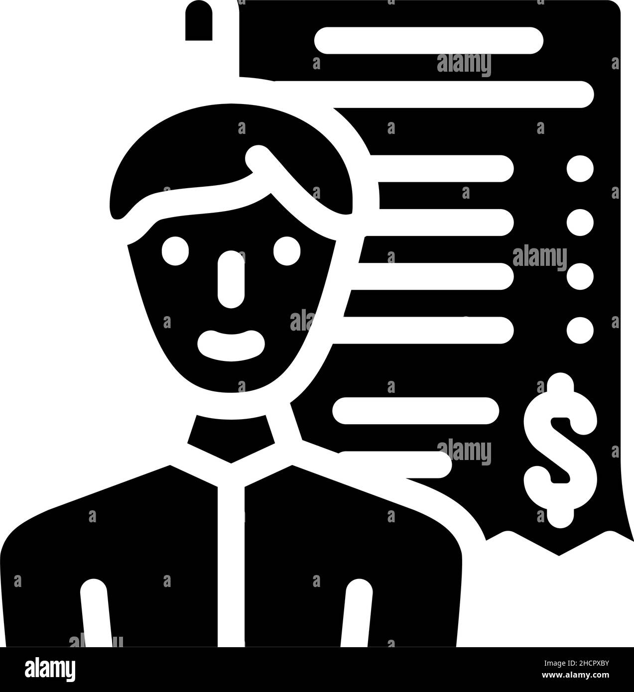 ricezione di un'illustrazione del vettore di icone glifi a commercio chiuso Illustrazione Vettoriale