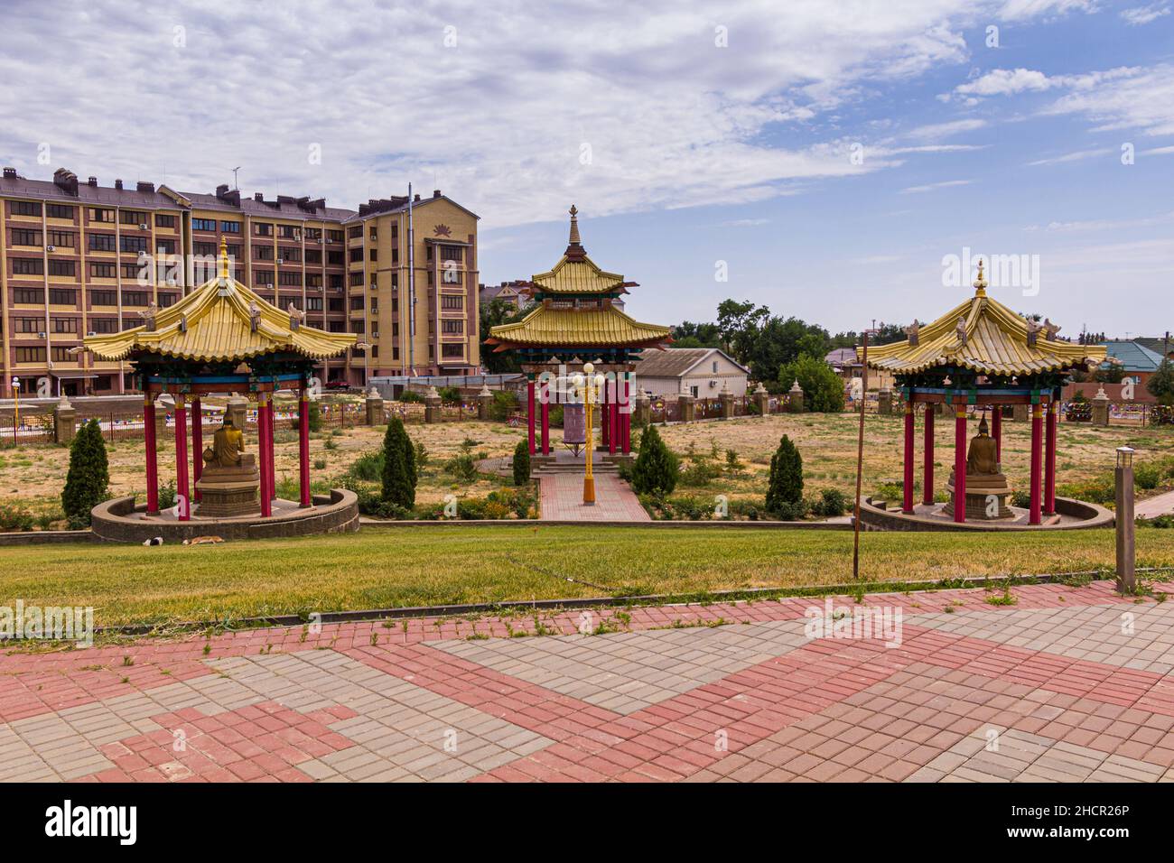 Complesso del tempio buddista l'abode dorato del Buddha Shakyamuni a Elista, Russia Foto Stock