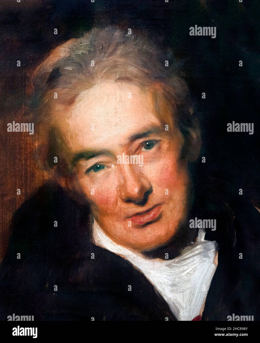 William Wilberforce (1759–1833), un politico inglese, filantropo e leader del movimento per abolire il commercio degli schiavi. Dettaglio da un ritratto incompiuto di Sir Thomas Lawrence, olio su tela, 1828. Foto Stock