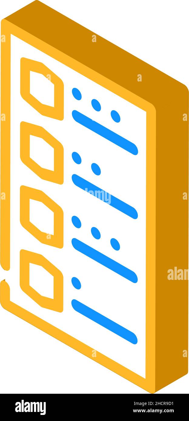 illustrazione del vettore dell'icona isometrica del test delle allergie Illustrazione Vettoriale