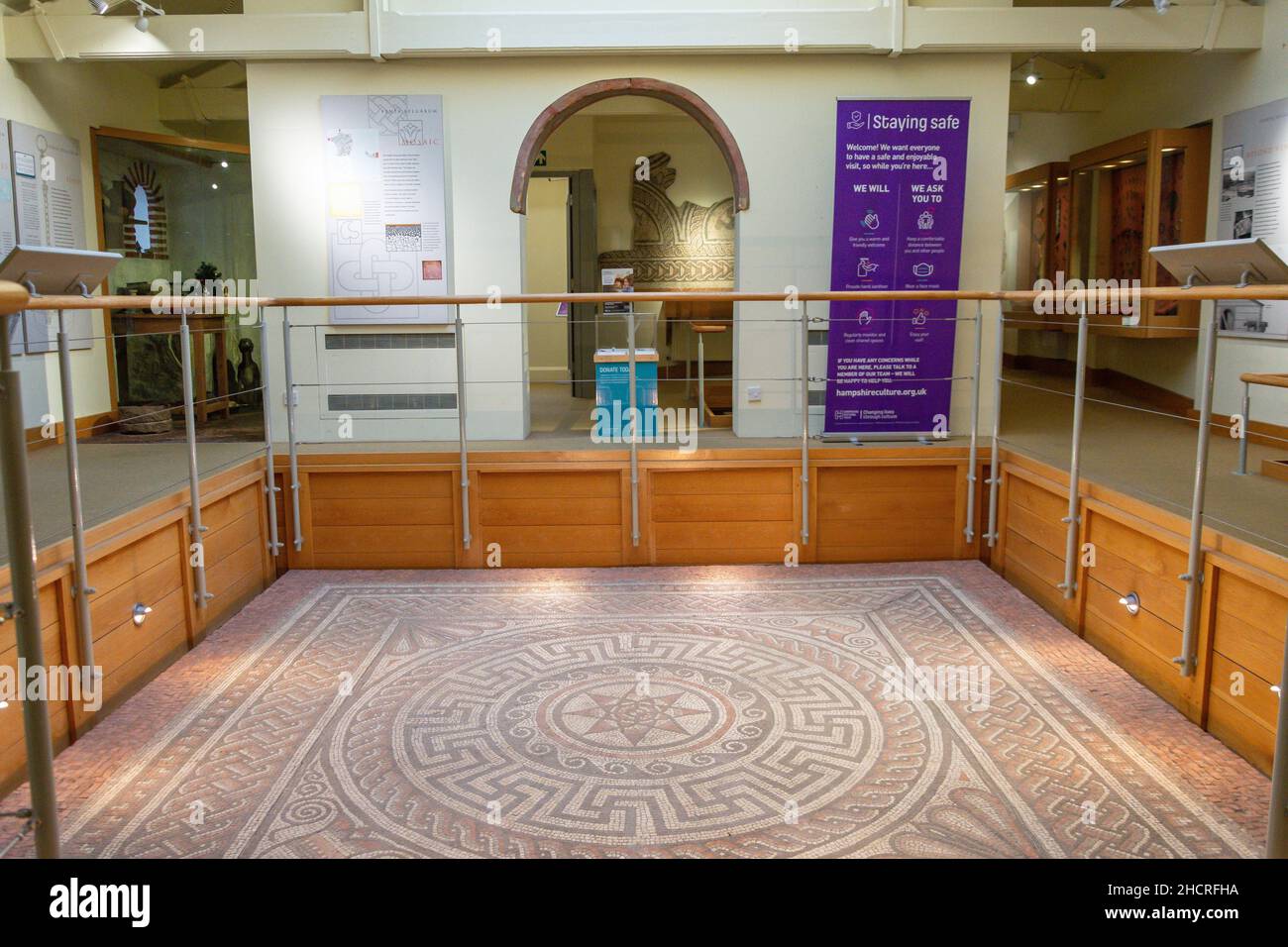 Sparsholt villa Mosaic, Winchester City Museum, The Square, Winchester, Hampshire, Inghilterra, Regno Unito Foto Stock