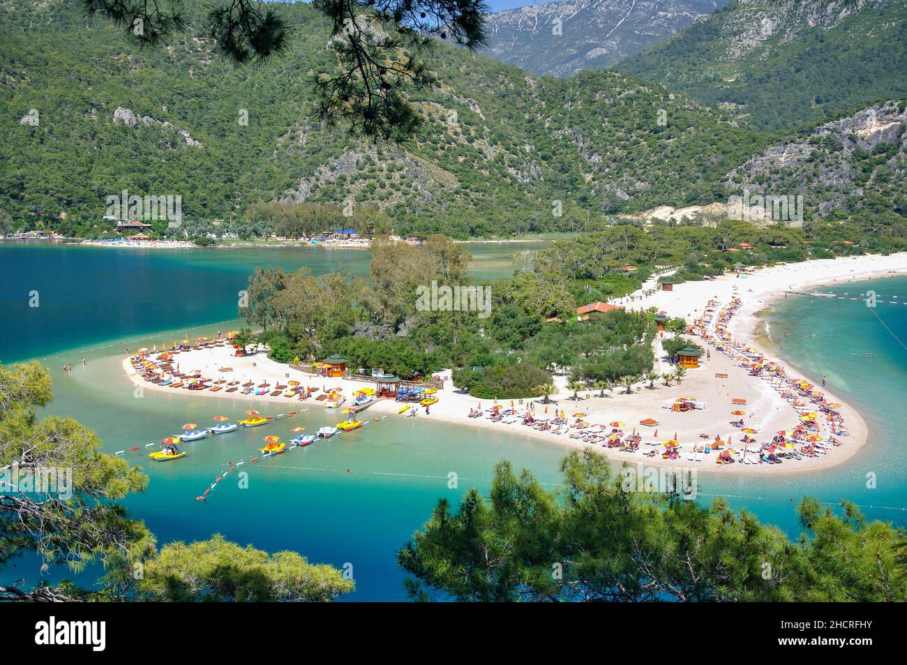 Blue Lagoon Beach, Oludeniz, provincia di Mugla, Repubblica di Türkiye Foto Stock