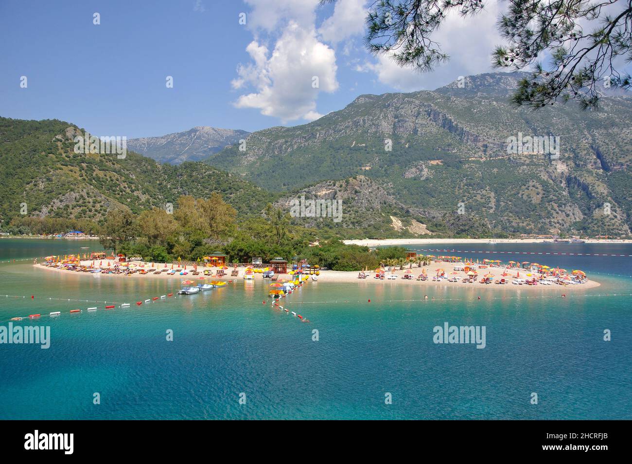 Blue Lagoon Beach, Oludeniz, provincia di Mugla, Repubblica di Türkiye Foto Stock