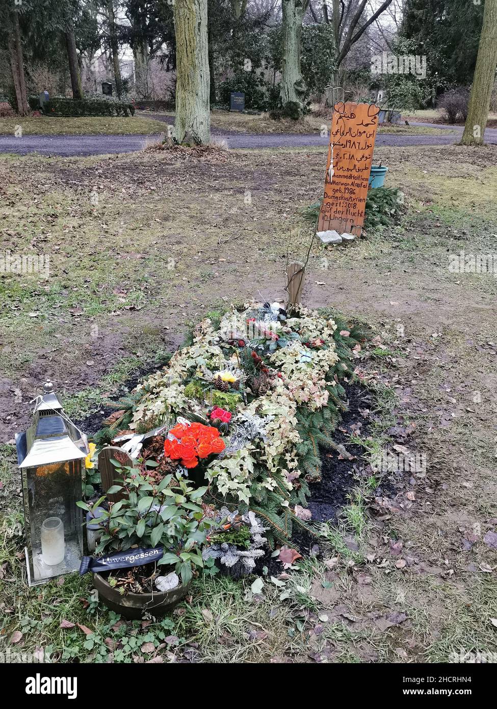 Nach dem am 21.01.2020 die erste muslimische Bestattung auf dem Städtischen Friedhof Görlitz unter regem Medieninteresse stattfand,fand dieser Tage di Foto Stock