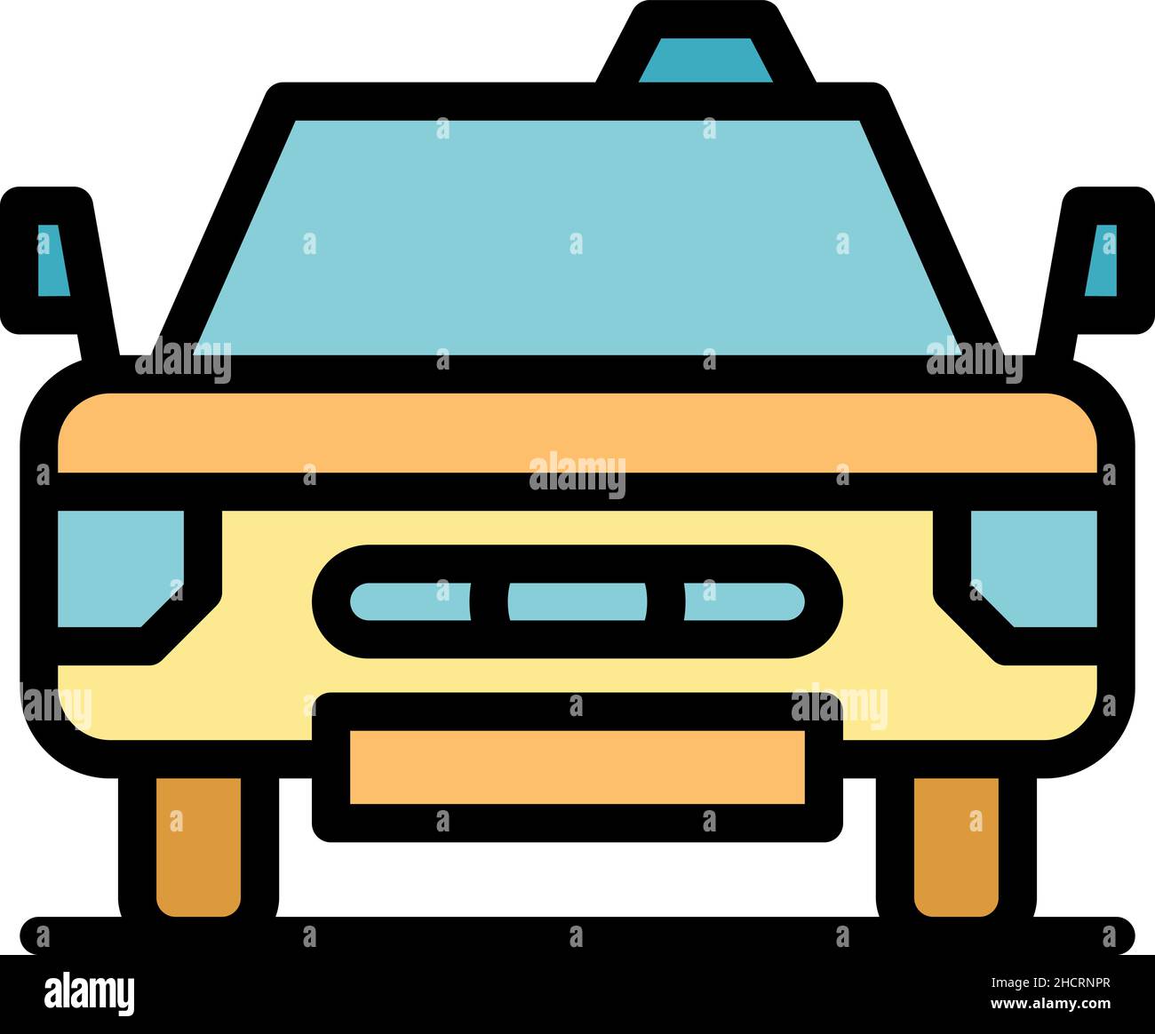 Icona del trasferimento in auto dall'aeroporto. Profilo aeroporto trasferimento auto vettore icona colore piatto isolato Illustrazione Vettoriale