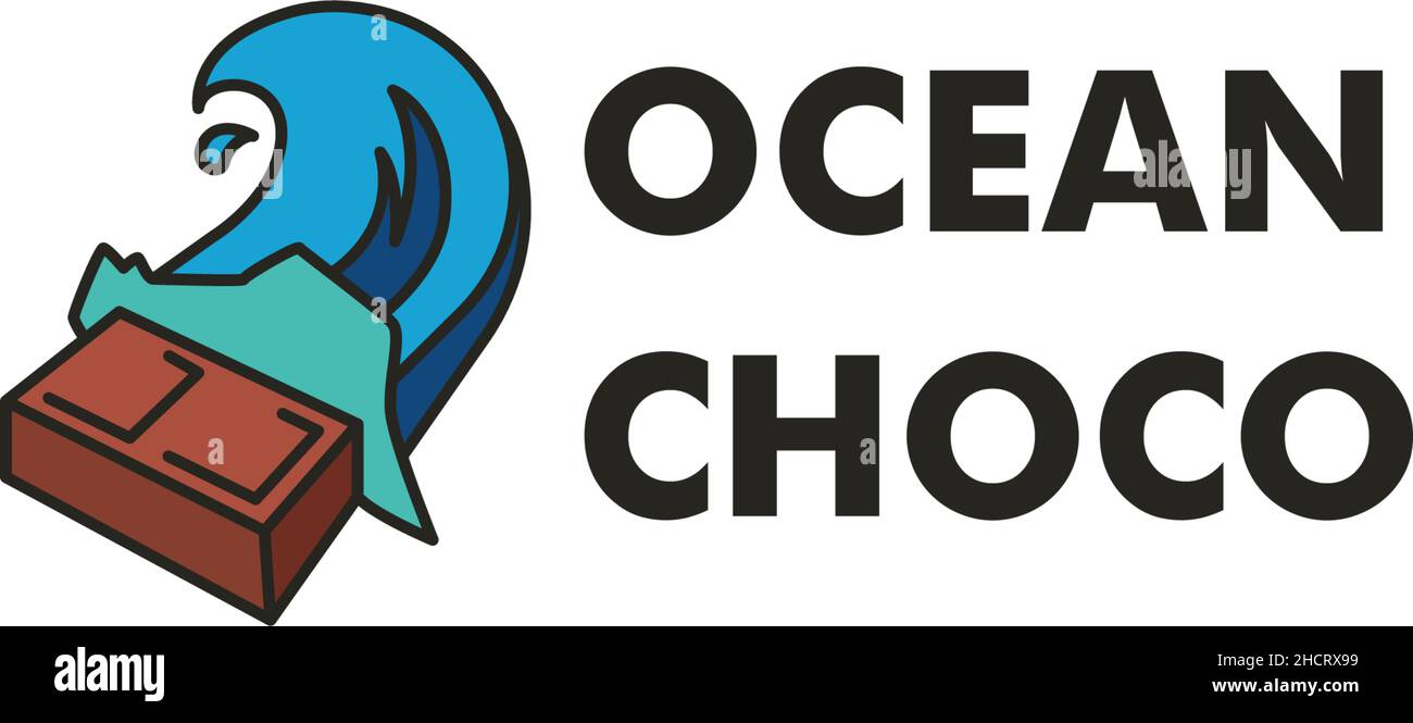 Design moderno e colorato CON logo OCEAN CHOCO Fun Illustrazione Vettoriale