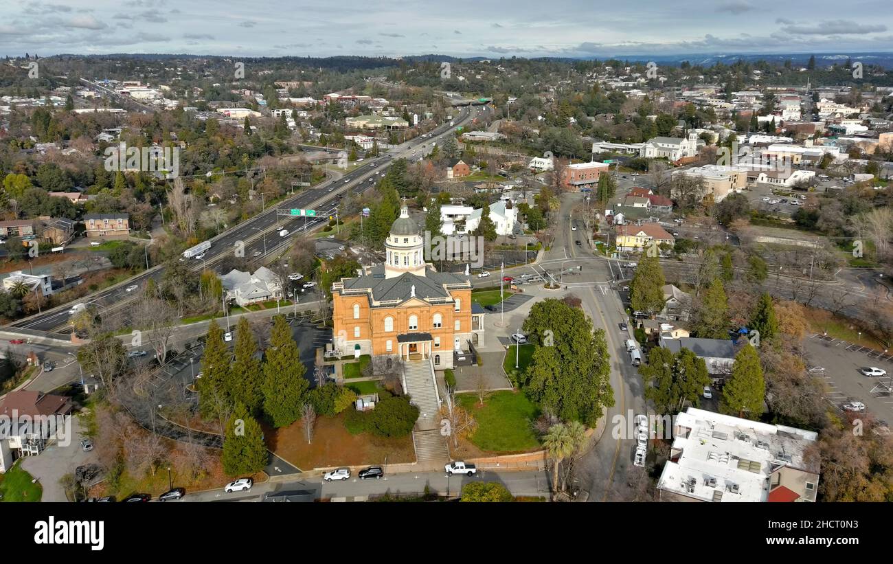 Auburn California vista del centro e del tribunale storico. Foto Stock