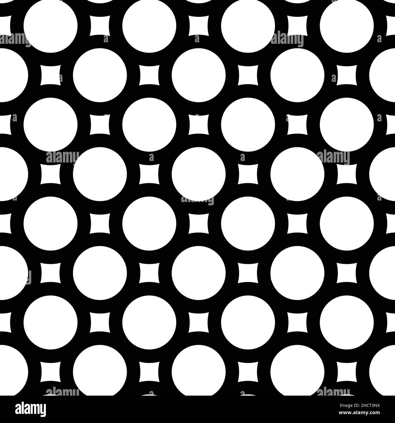 Astratto moda monocromo polka puntini sfondo. Motivo senza cuciture in bianco e nero con cerchi testurizzati. Modello per invito, poster Illustrazione Vettoriale