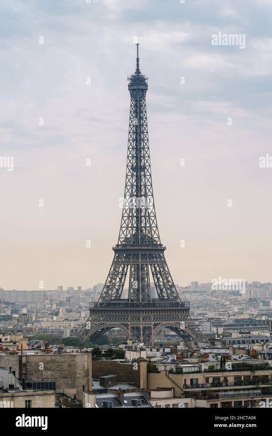 Parigi Torre Eiffel al tramonto Foto Stock