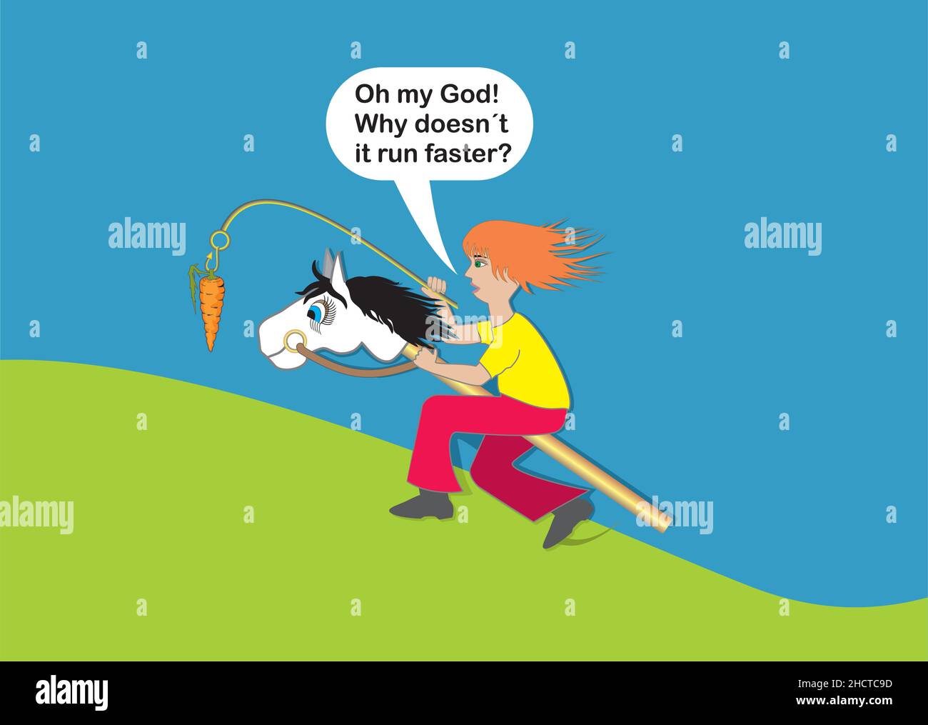 Hobby cavallo e pilota. Scarsa comprensione della propria responsabilità. Illustrazione vettoriale. EPS10. Illustrazione Vettoriale