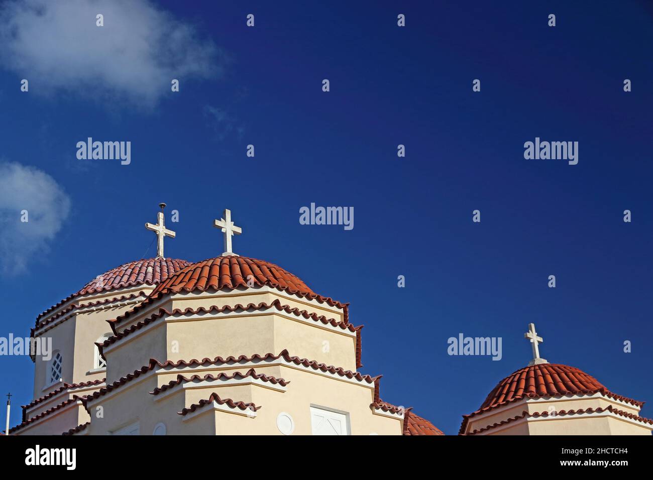St Charalambos chiesa, Exo Gonia, Santorini Foto Stock