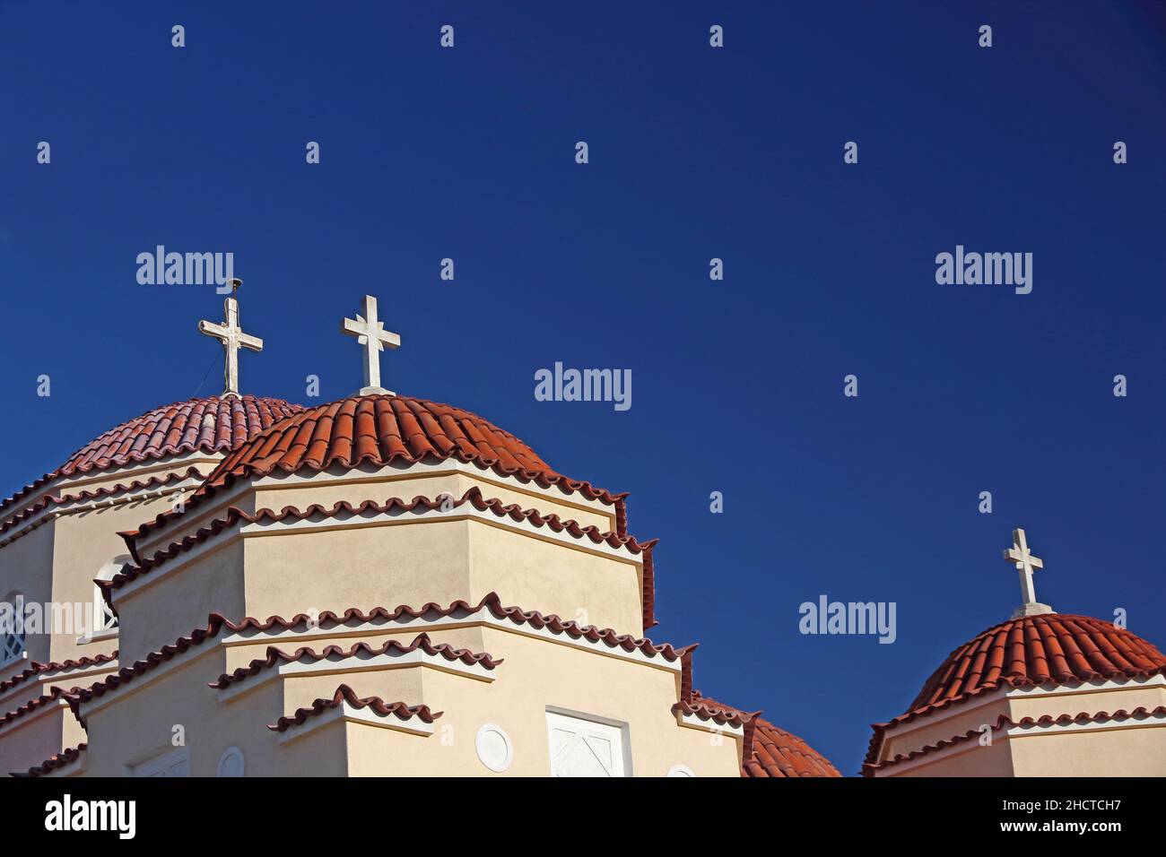 St Charalambos chiesa, Exo Gonia, Santorini Foto Stock