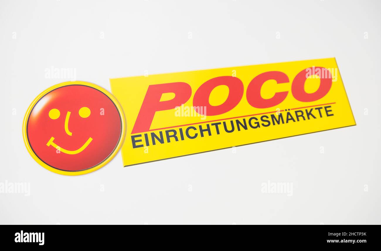 logo poco. Poco ( Einrichtungsaerkte ) è un mercato tedesco del mobile. Foto Stock