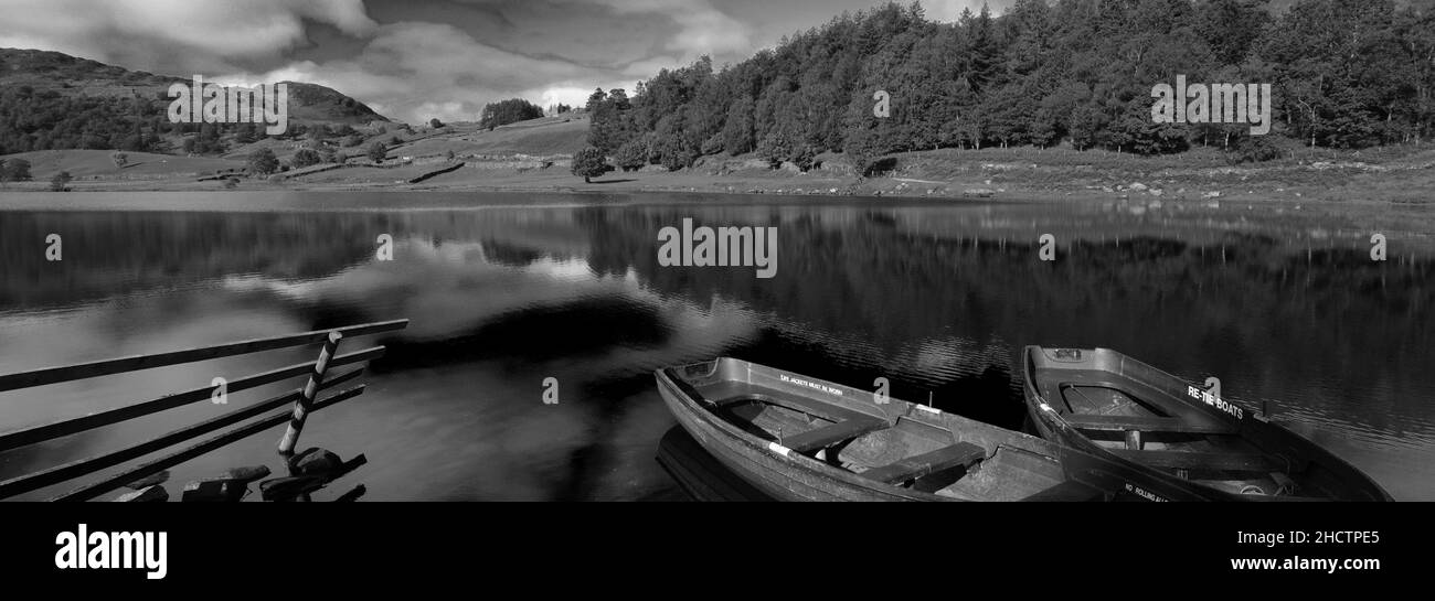 Summer View su Watendlath Tarn, Parco Nazionale del Distretto dei Laghi, Cumbria, England, Regno Unito Foto Stock