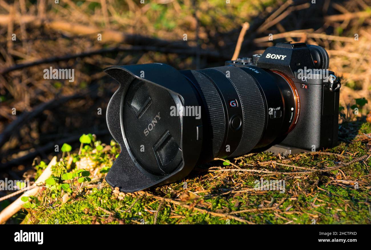 Fotocamera digitale Sony a7R II Alpha Mirrorless con messa a fuoco rapida e 4K scatti Foto Stock