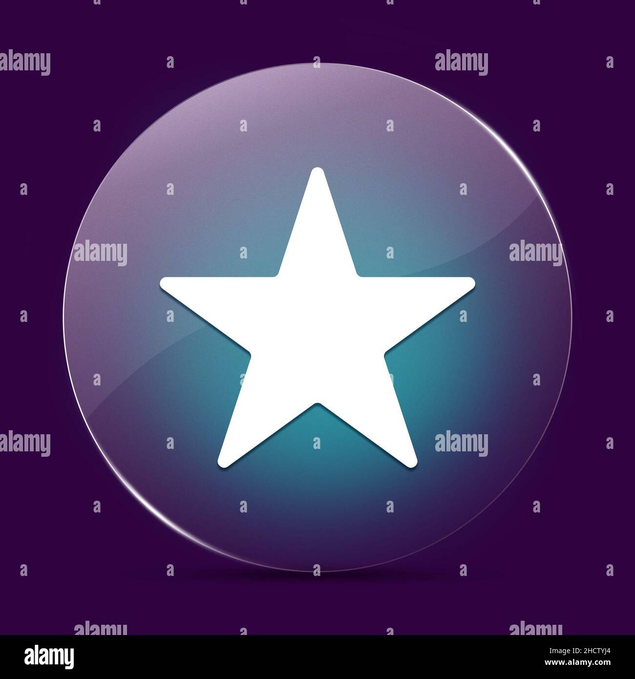 Stella moonlight vetro rotondo pulsante astratto su uno sfondo viola scuro astratto Foto Stock