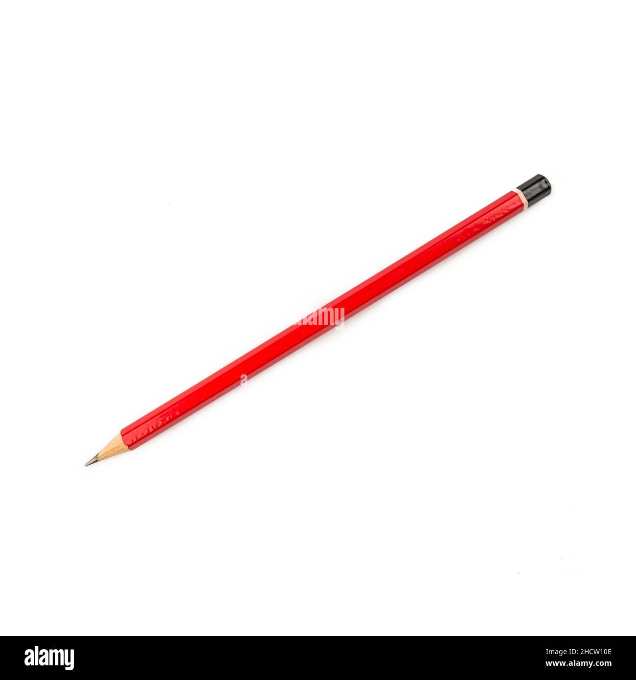 matita rossa isolata su sfondo bianco puro Foto Stock