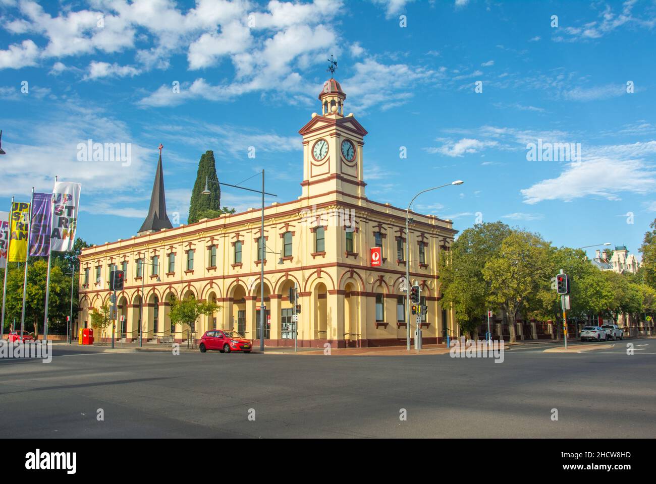 Ufficio postale di Albury, patrimonio dell'umanità, progettato da NSW Colonial Architects Office sotto James Barnet nel 1880 su Dean Street, Albury, Australia Foto Stock