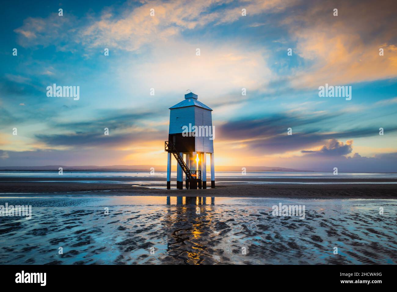 Burnham-on-Sea Low Lighthouse, Somerset, Regno Unito 2021 Foto Stock