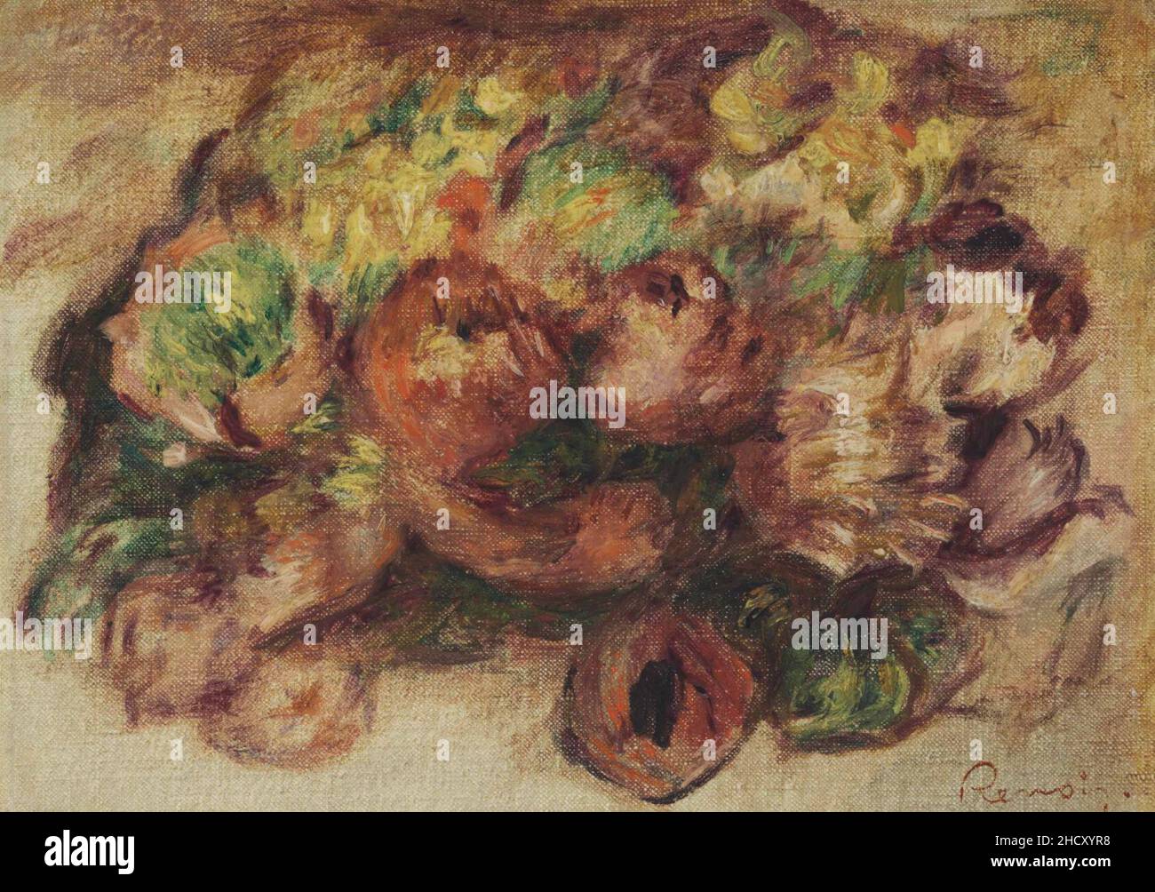 Renoir - Fleurs, 1895, 19 x 26 cm. Foto Stock