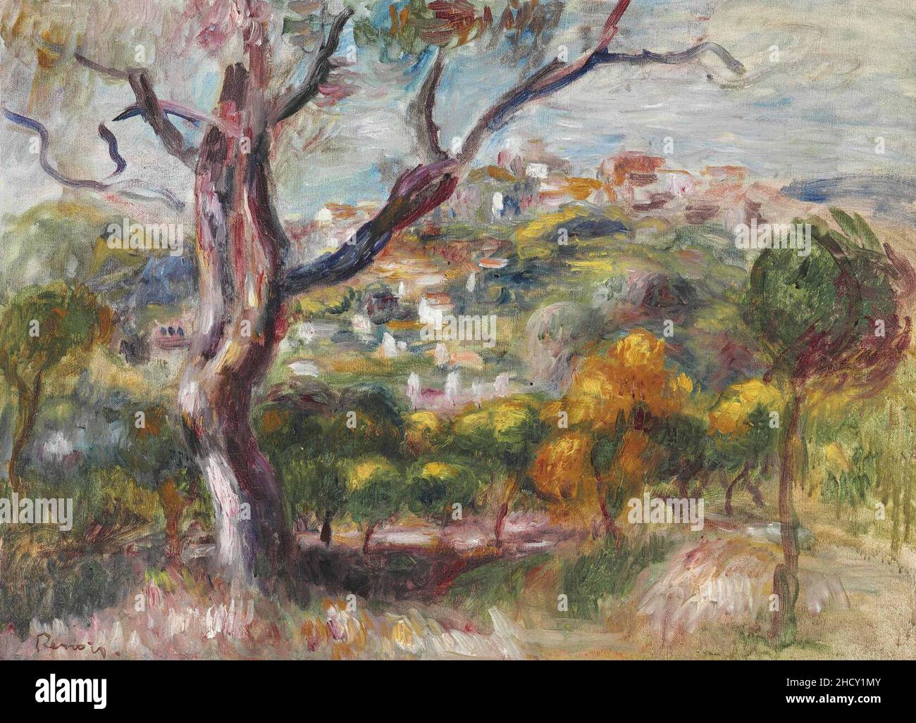 Renoir - Paysage de Cagnes, 1915, 43 x 56 cm. Foto Stock