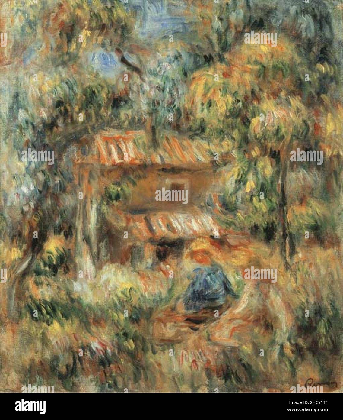 Renoir - Paysage de Cagnes, 40 x 34,5 cm. Foto Stock