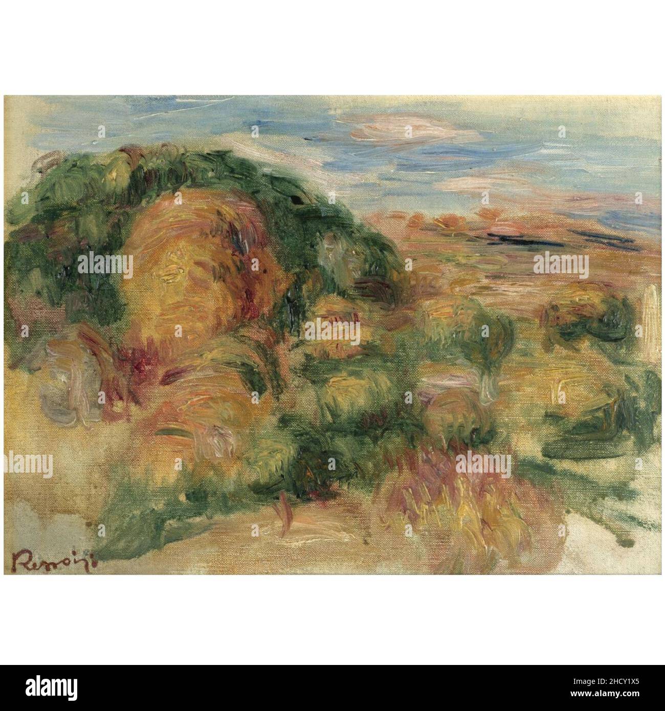 Renoir - PAYSAGE, circa 1910-14, 22,2 da 30,2cm. Foto Stock