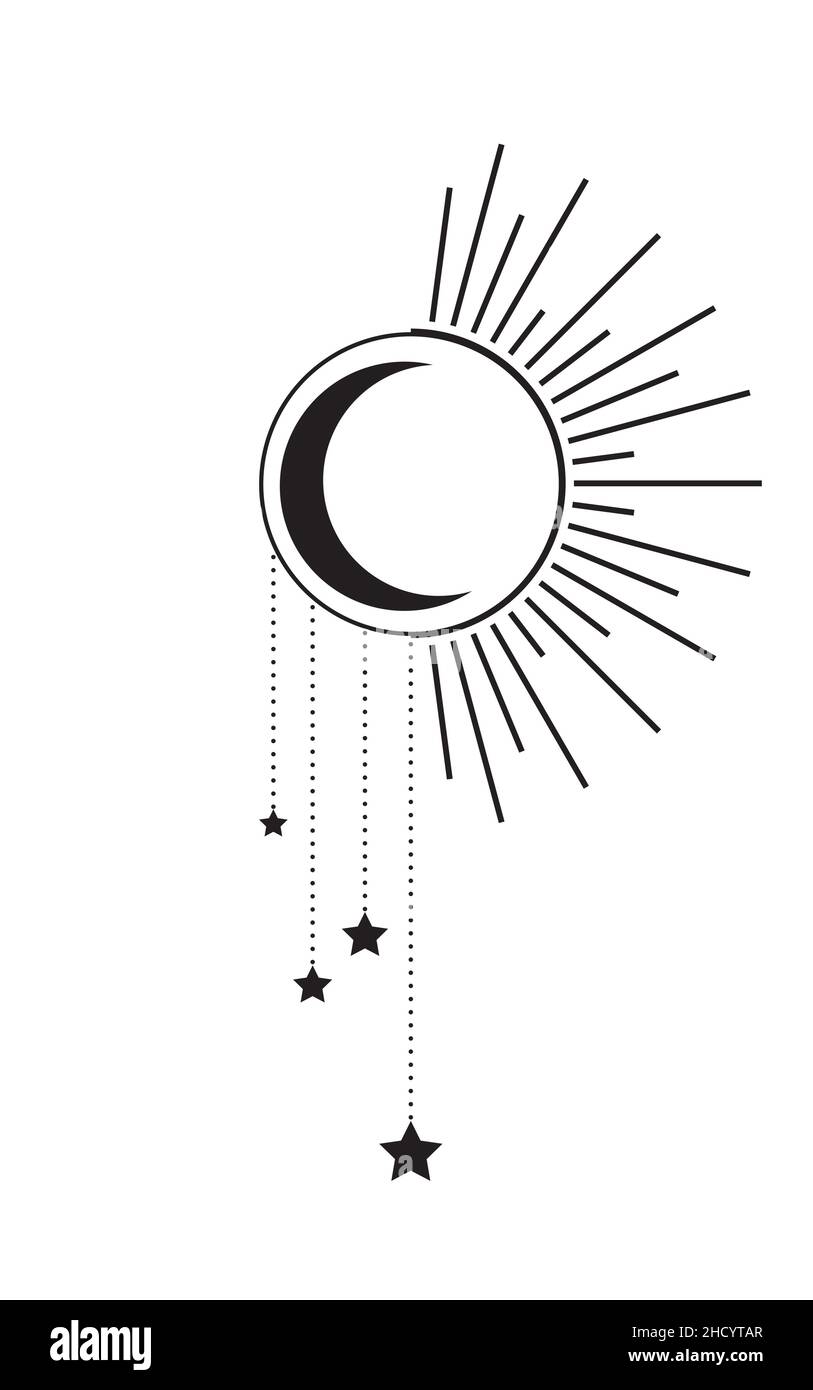 Quadro Sole e Luna in bianco e nero