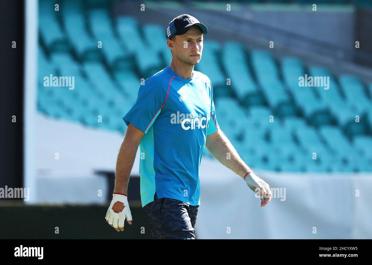 Joe Root inglese durante una sessione di reti al Sydney Cricket Ground, Sydney. Data foto: Domenica 2 gennaio 2022. Foto Stock