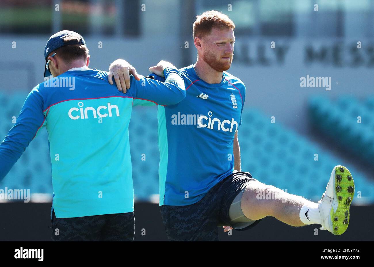 Ben Stokes in Inghilterra durante una sessione di reti al Sydney Cricket Ground, Sydney. Data foto: Domenica 2 gennaio 2022. Foto Stock