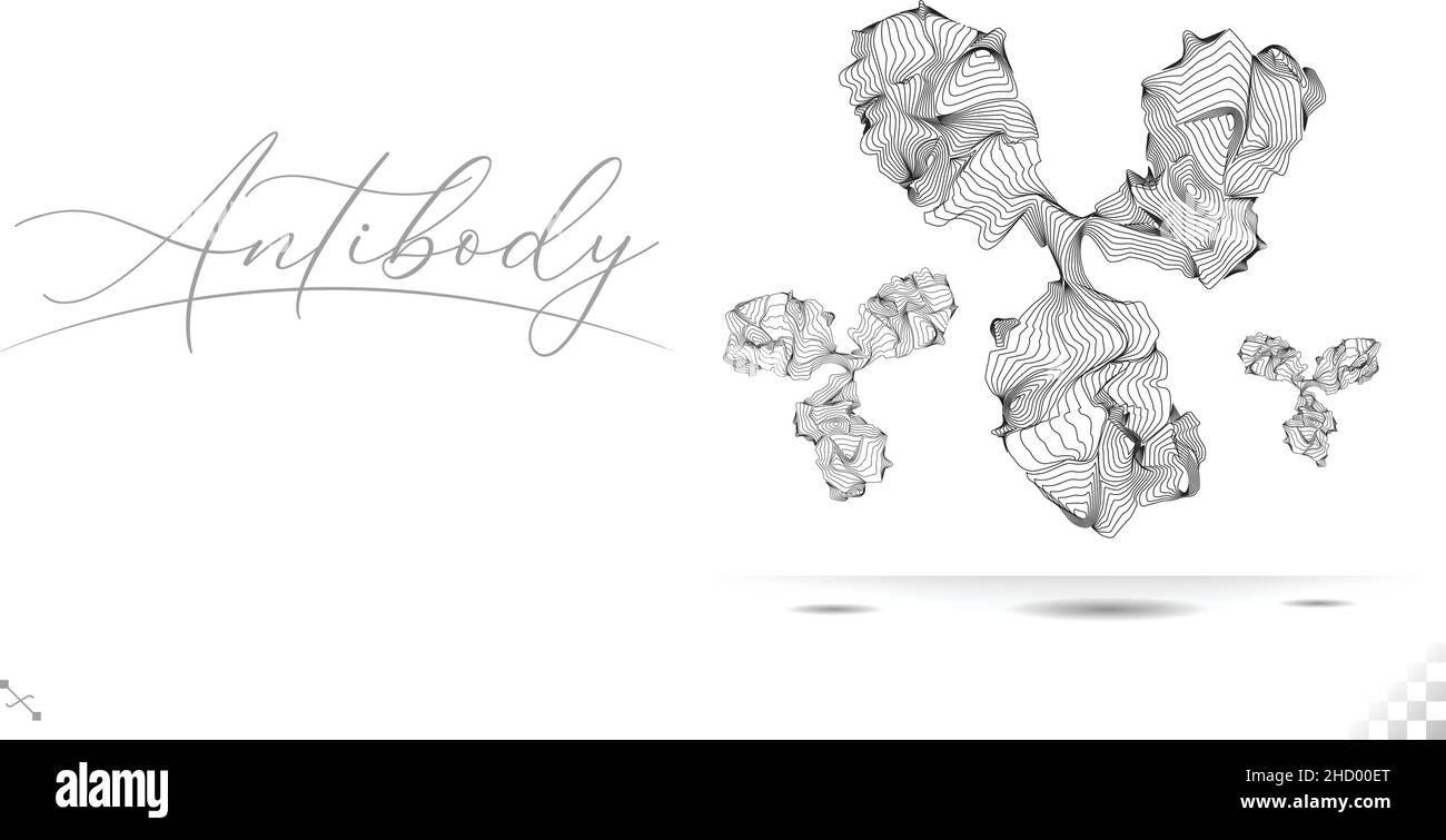 linee vettoriali di miscele di anticorpi del sistema immunitario umano, virus dell'antigene della microscienza e risposta batterica del corpo Illustrazione Vettoriale
