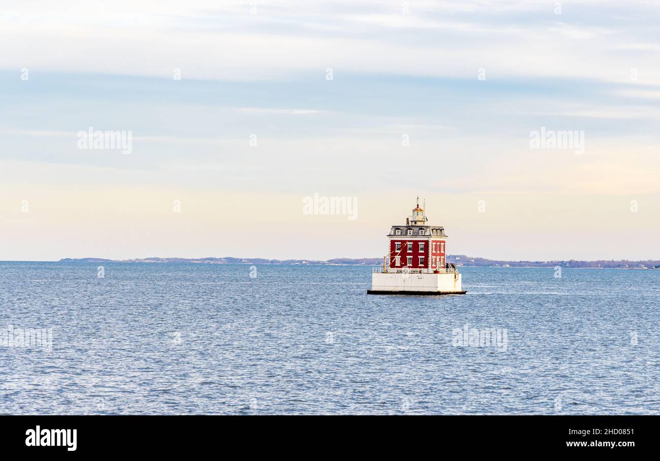 New London Ledge Lighthouse, Groton, CT Foto Stock