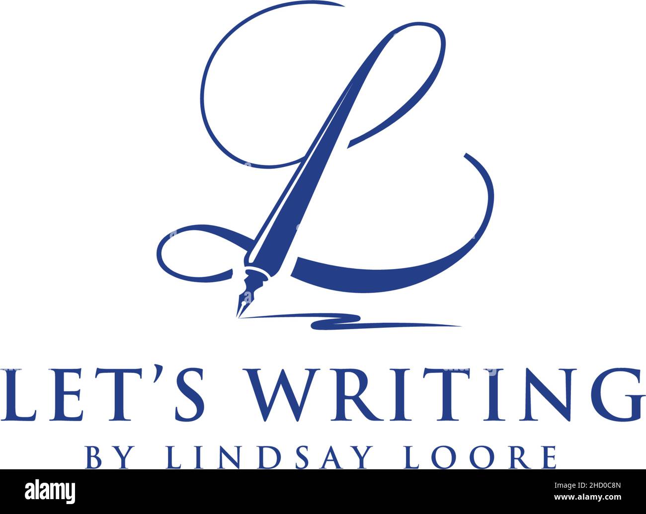 La moderna L piatta iniziale CONSENTE DI SCRIVERE il logo Illustrazione Vettoriale