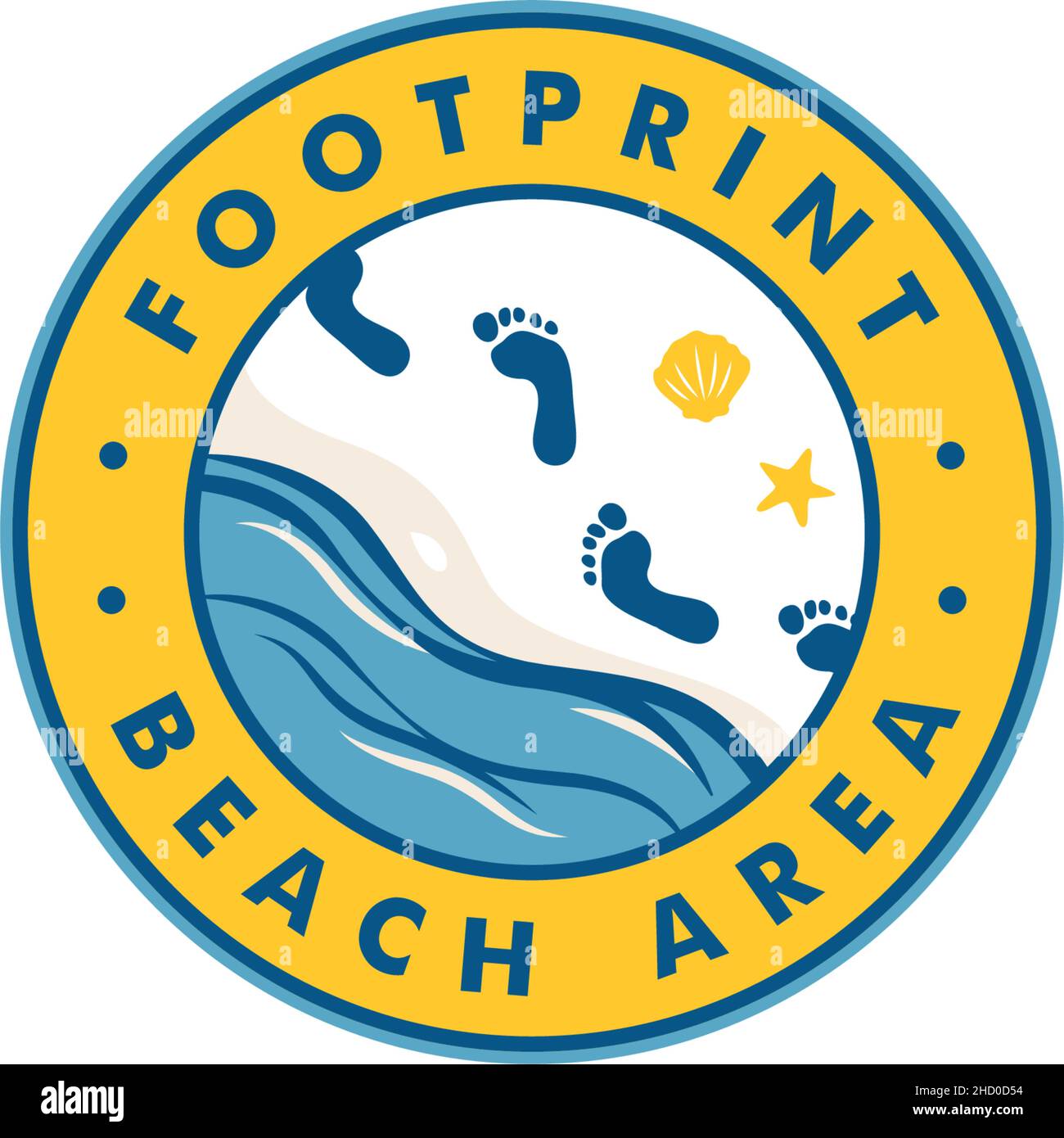 Design moderno e colorato CON LOGO DELL'AREA DELLA SPIAGGIA Illustrazione Vettoriale