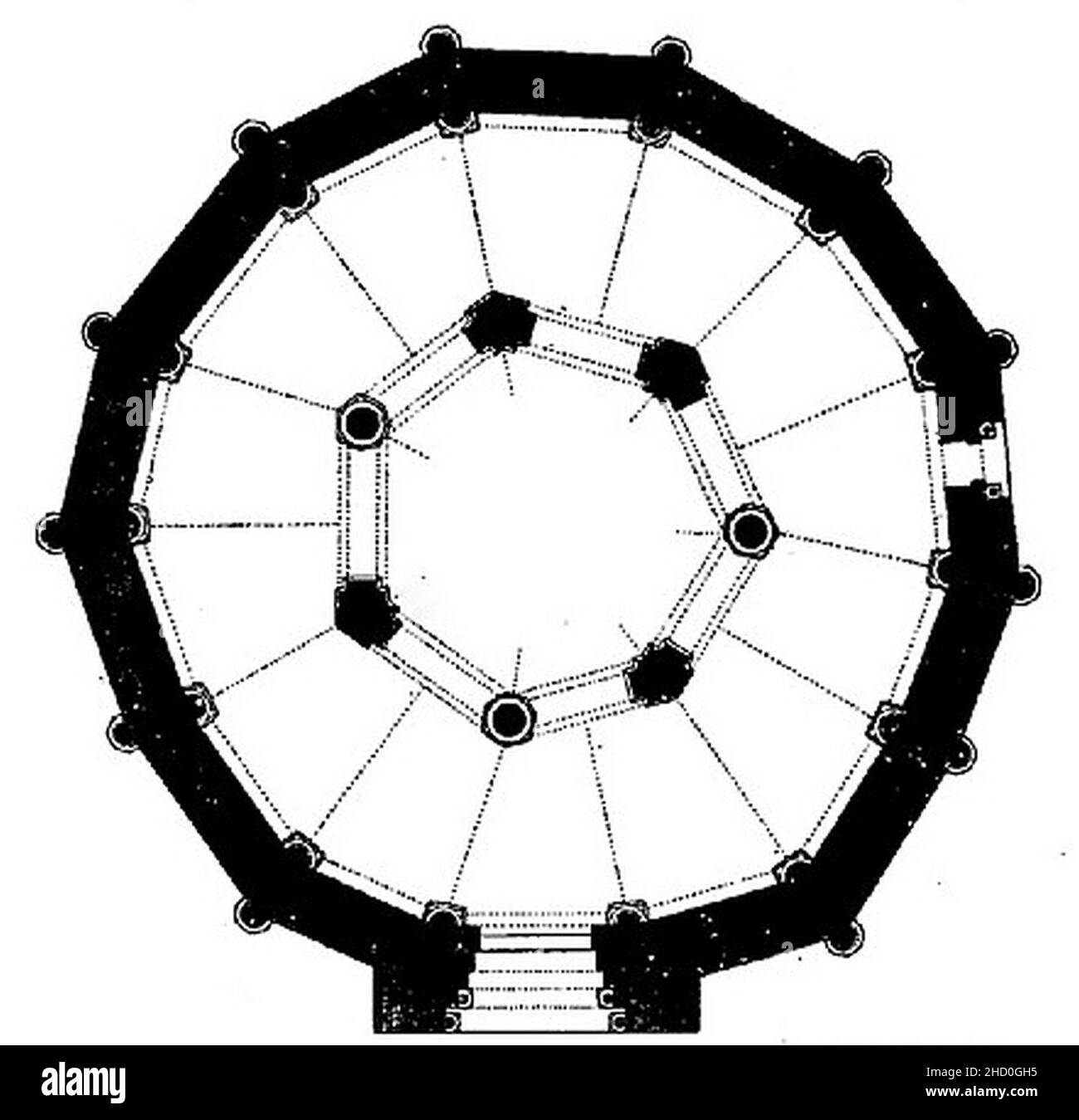 Rieux-Minervois - Église de l'Assomption - Plan Initial de l'église. Foto Stock