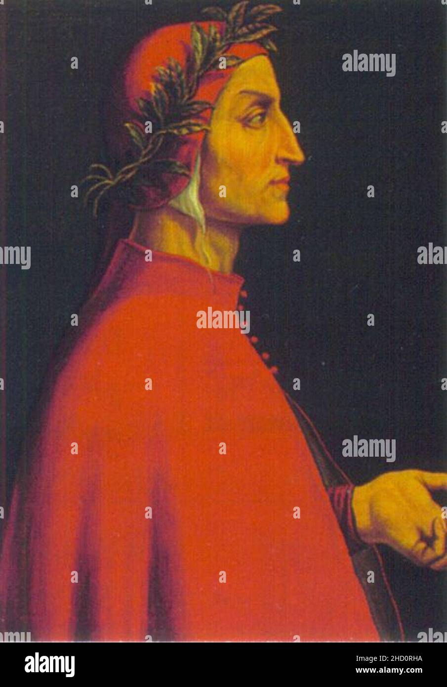 Ritratto di Dante Alighieri. Foto Stock