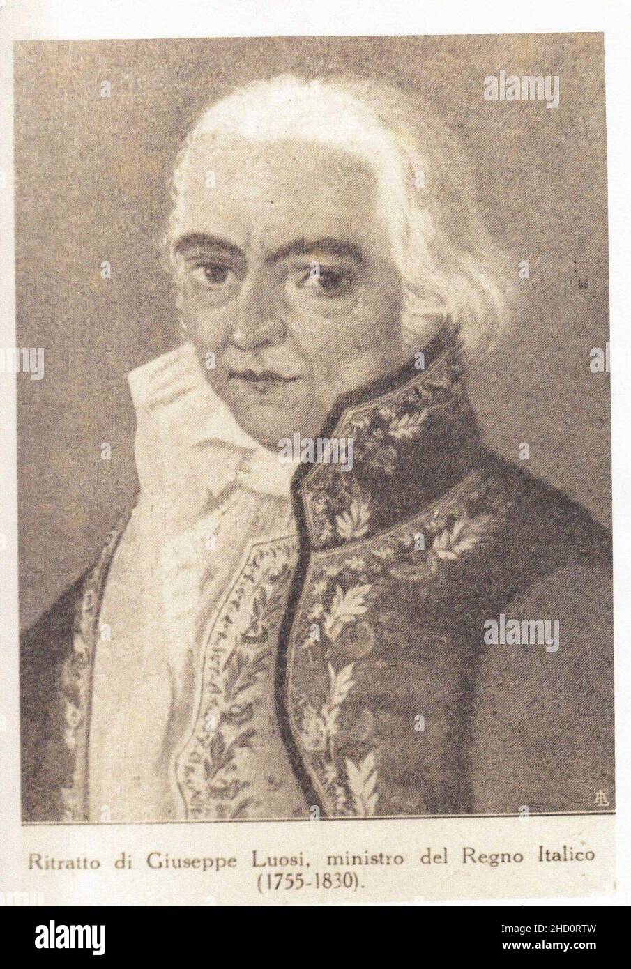 Ritratto di Giuseppe Luosi, ministro del Regnone Italico (1755-1830). Foto Stock