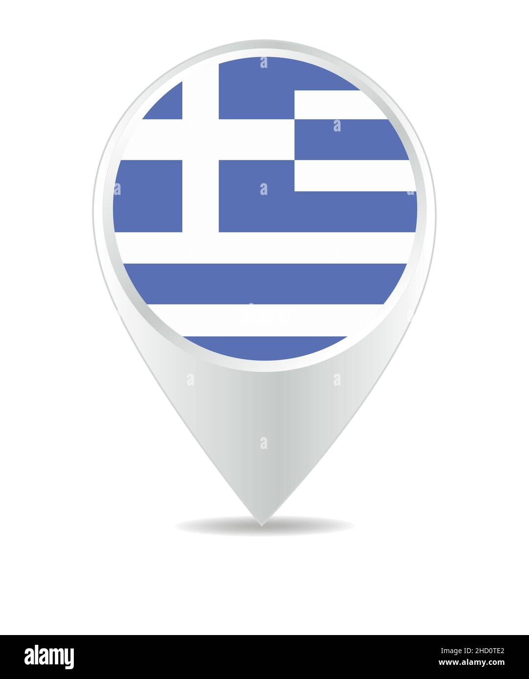Icona posizione per bandiera Grecia, vettore Foto Stock