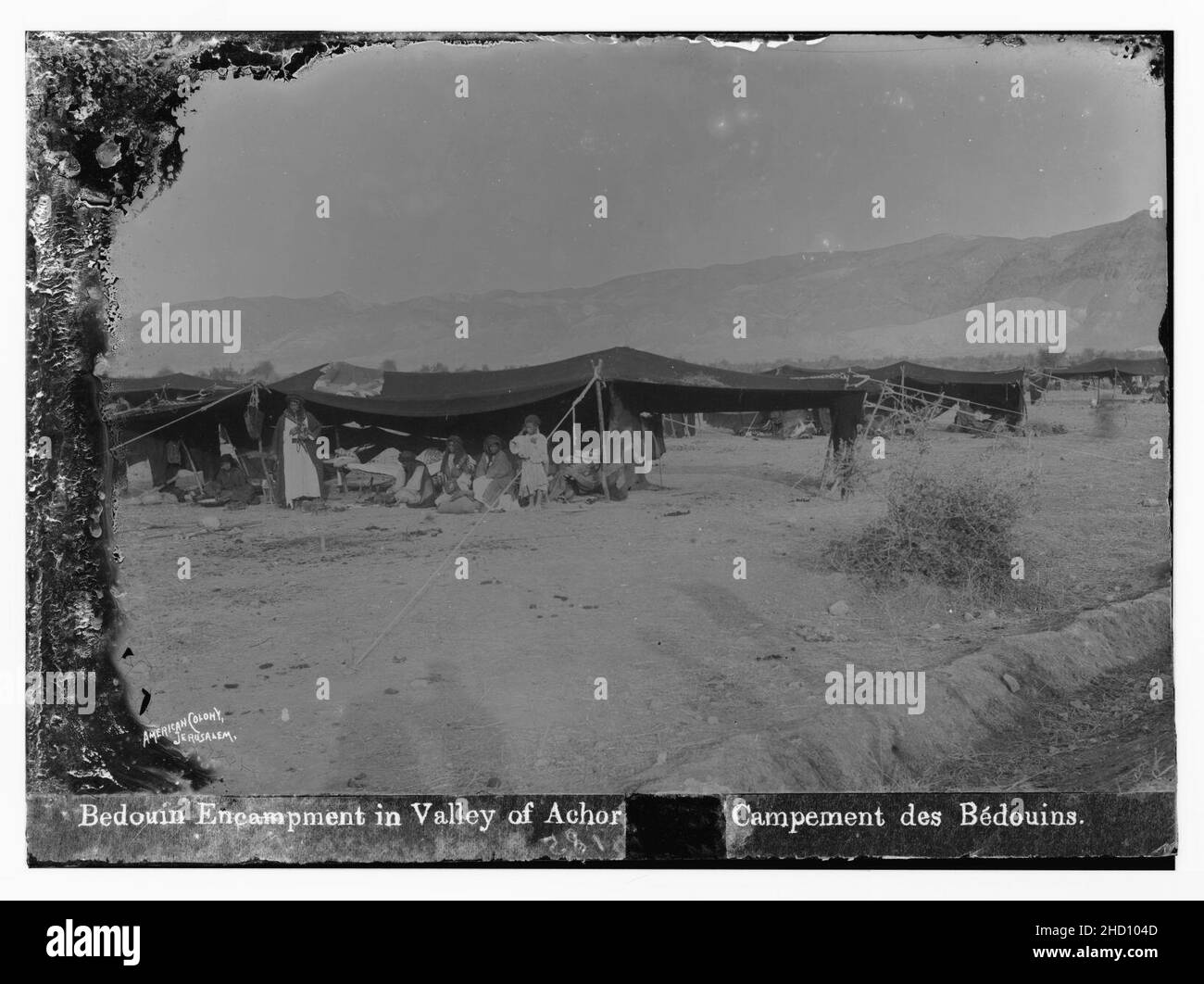 Strada di Gerico (Er-Riha), ecc. Valle di Akor. Accampamento Beduino. Foto Stock