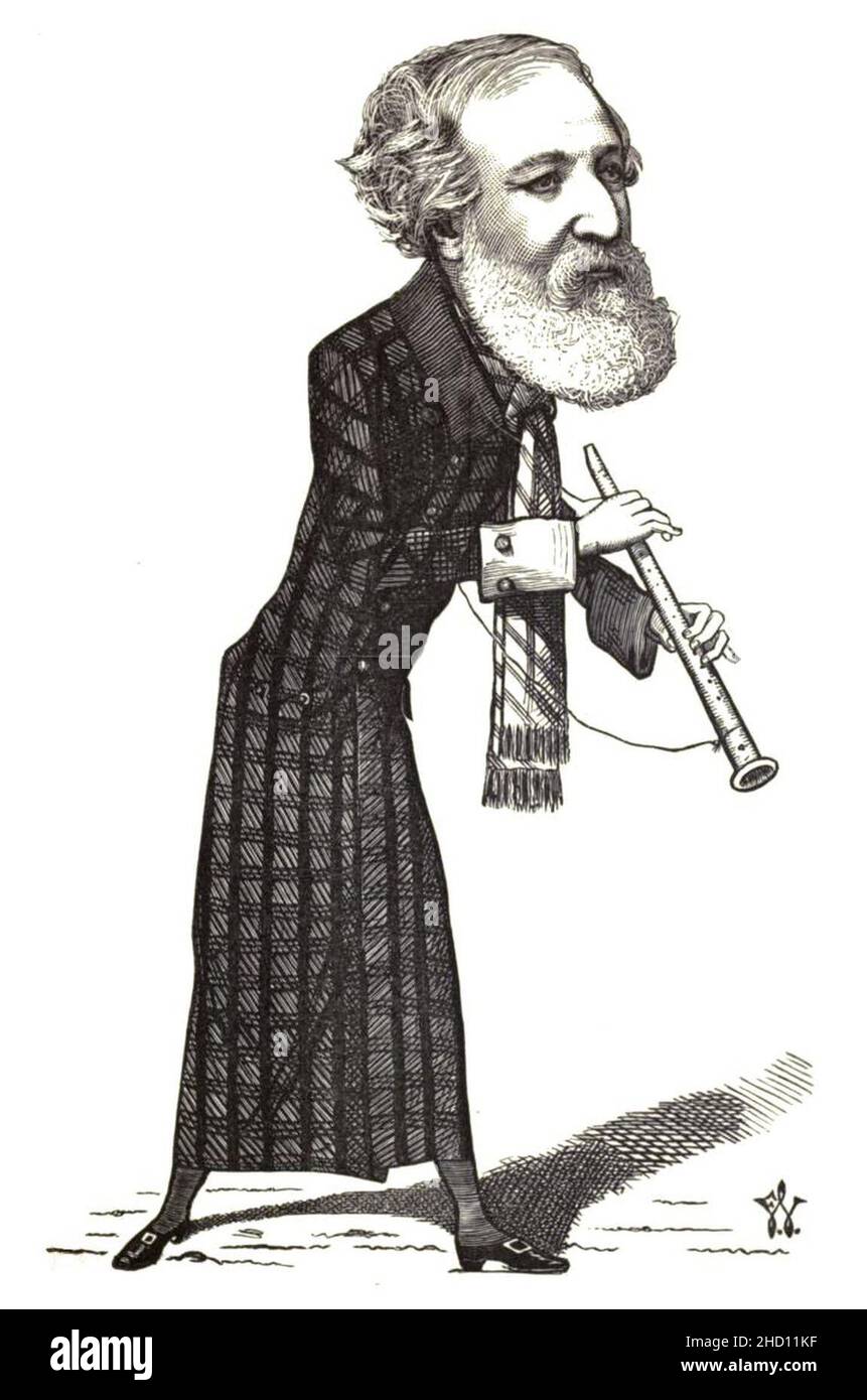 Robert Browning (cartone animato del 1873 di Frederick Waddy). Foto Stock