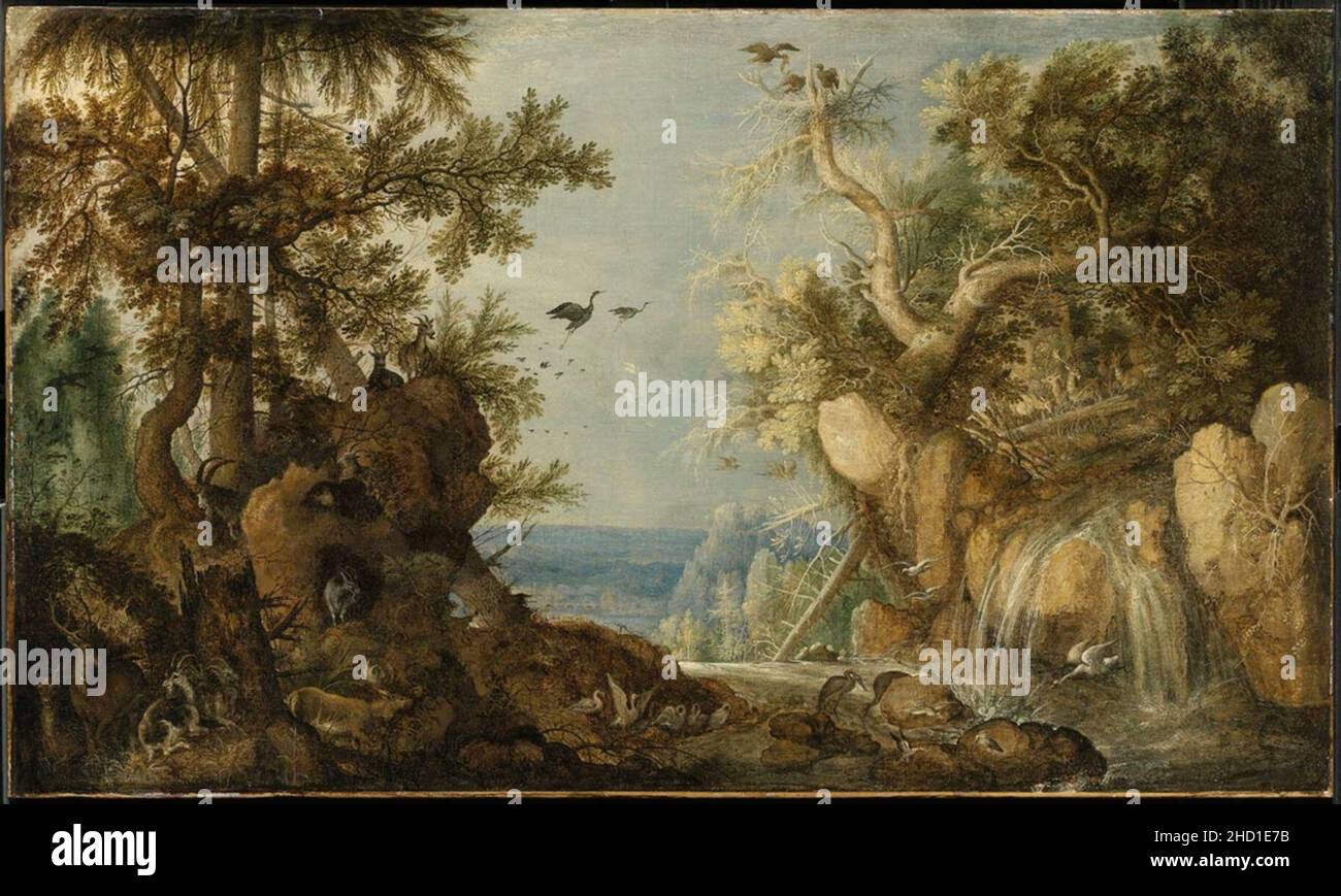 Roelandt (Roelant) Jacobsz. Savery - Paesaggio roccioso con animali Foto Stock