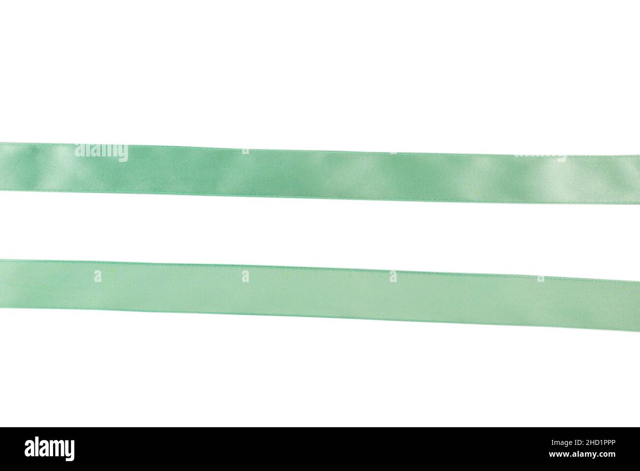 Nastro verde chiaro isolato su sfondo bianco. Foto Stock