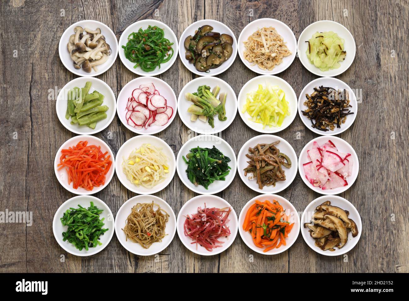 namul assortito, cibo coreano Foto Stock