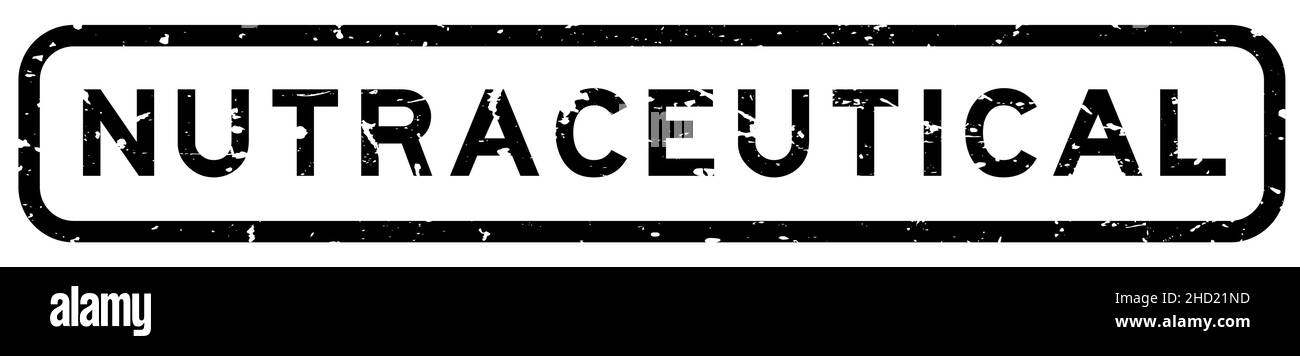 Grunge nero nutraceutico parola quadrato sigillo di gomma timbro su sfondo bianco Illustrazione Vettoriale